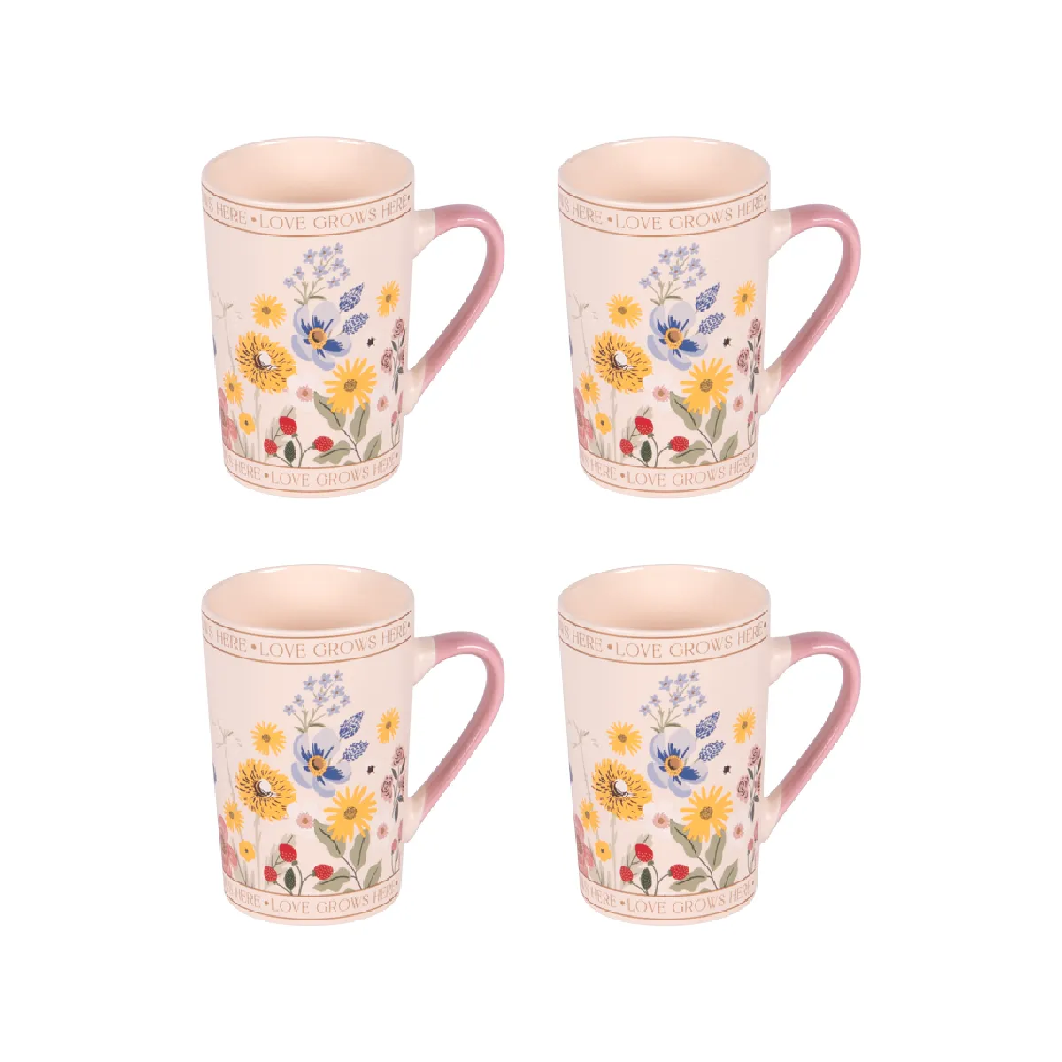 COFFRET 4 MUGS 38CL CELESTE porcelaine 8 cm table passion 12x8 cm - Image 3