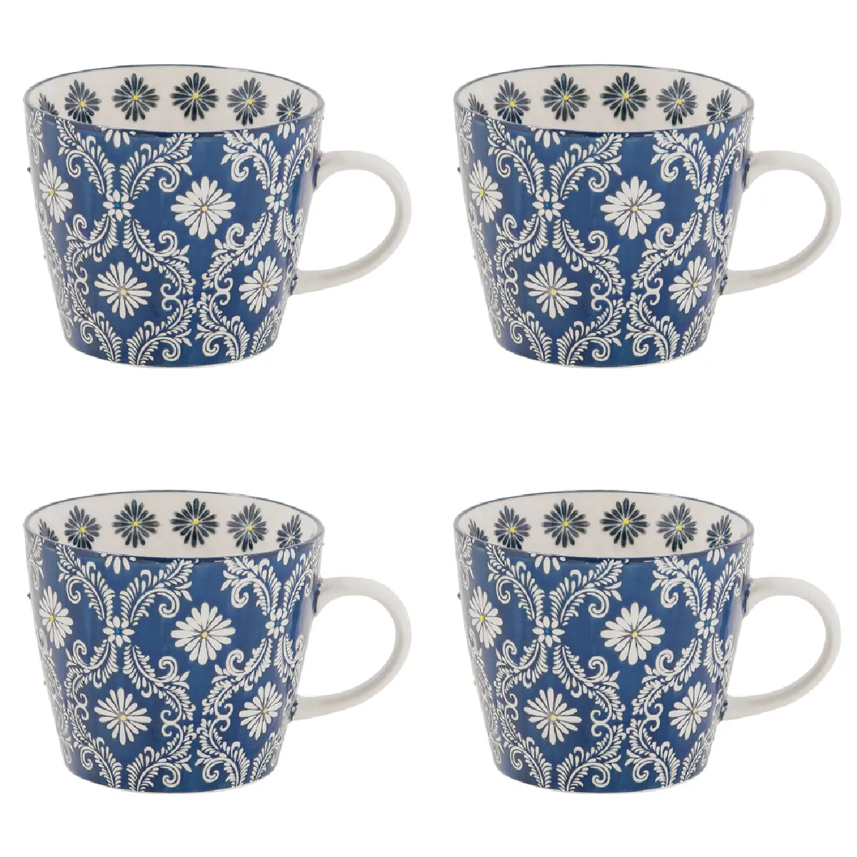 Table Passion - Coffret de 4 Tasses Almada - 36 cl - Bleu - Image 2