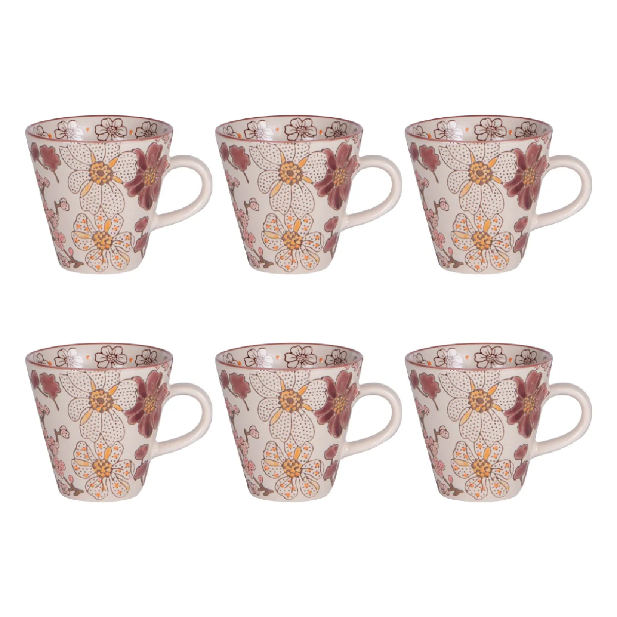 Table Passion - Coffret de 6 Tasses Kiyo - 17 cl - Grès - Image 2