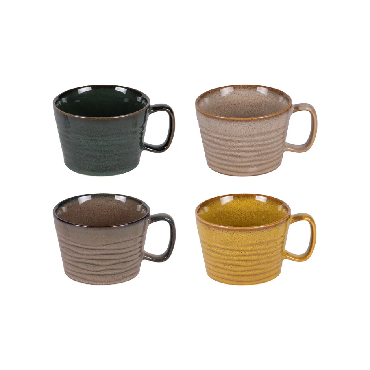 Table Passion Coffret De 4 Mugs Bas Kili 40 Cl - Multicolore - Porcelaine - Image 3