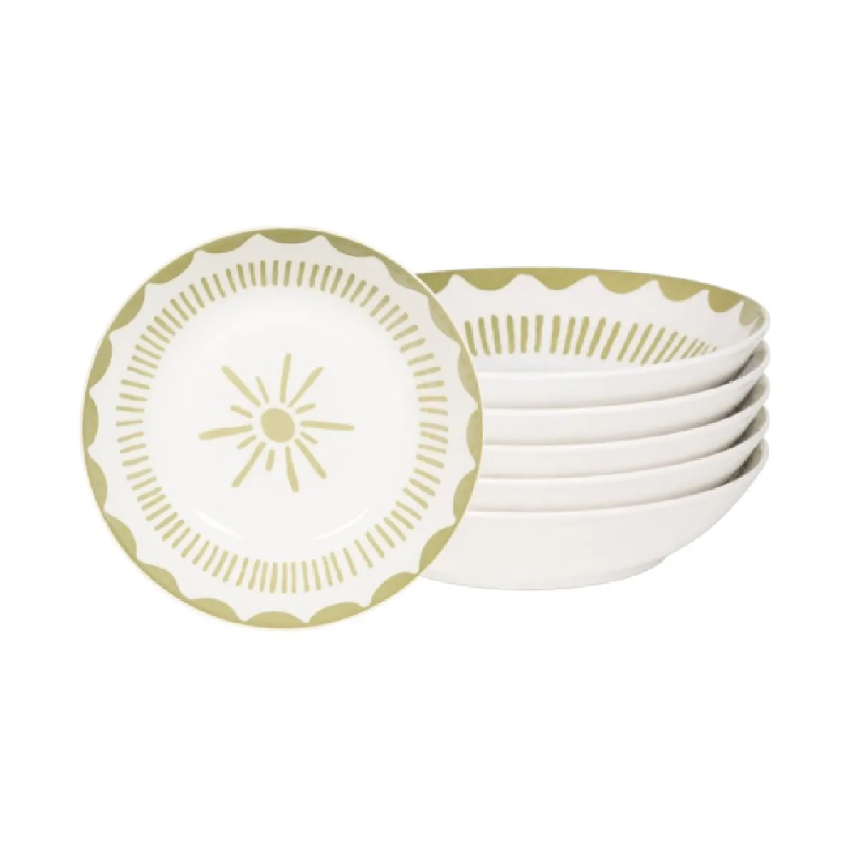Assiette creuse Tamara verte 20 cm (lot de 6)