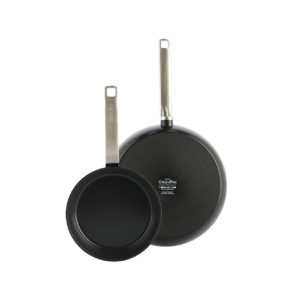 Non Communiqué Noir Set 2 Poêles 20/28 Cm Aluminium Forgé Revêtement Céramique - Evolution - Greenpan - Aluminium - Image 3