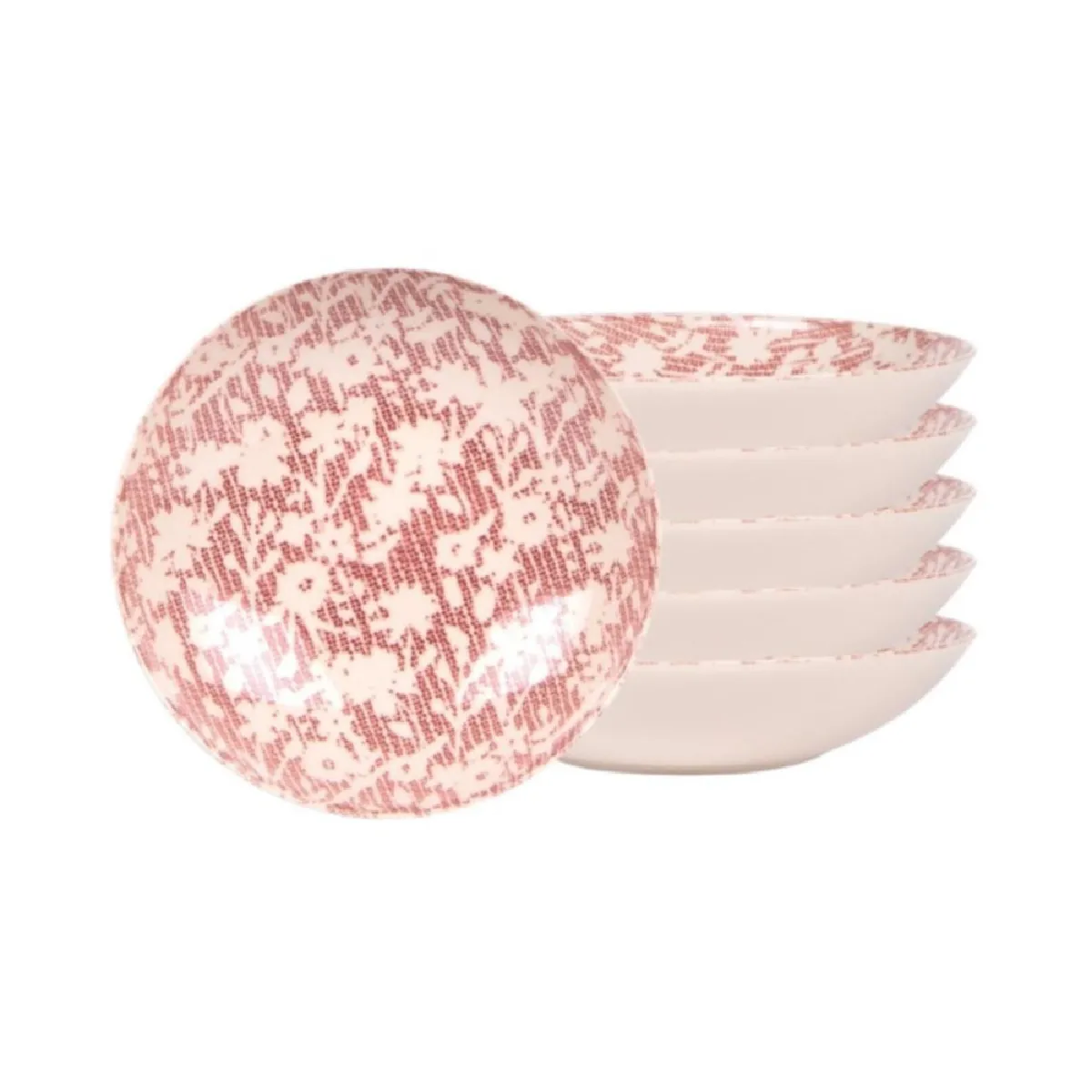 Assiette creuse Léa rouge 22 cm (lot de 6)