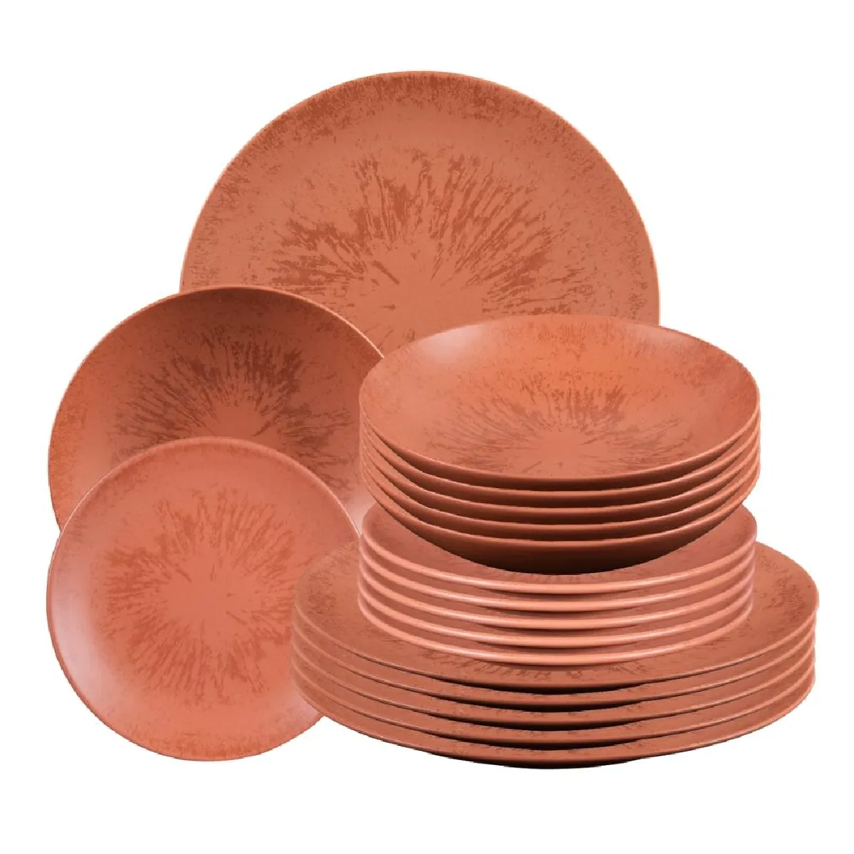 Table Passion Onyx Service D'assiettes 18 Pièces Terracotta