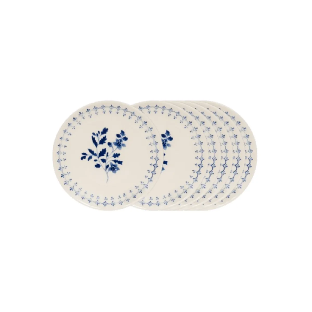 Table Passion Bleue Assiette Cocktail Appoline 15 Cm (Lot De 6)