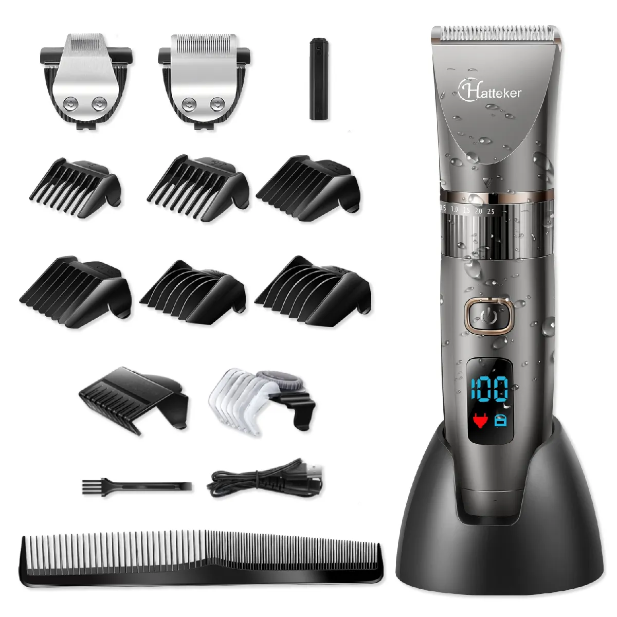 HATTEKER RFC-690 Tondeuse Cheveux et Barbe 3 en 1