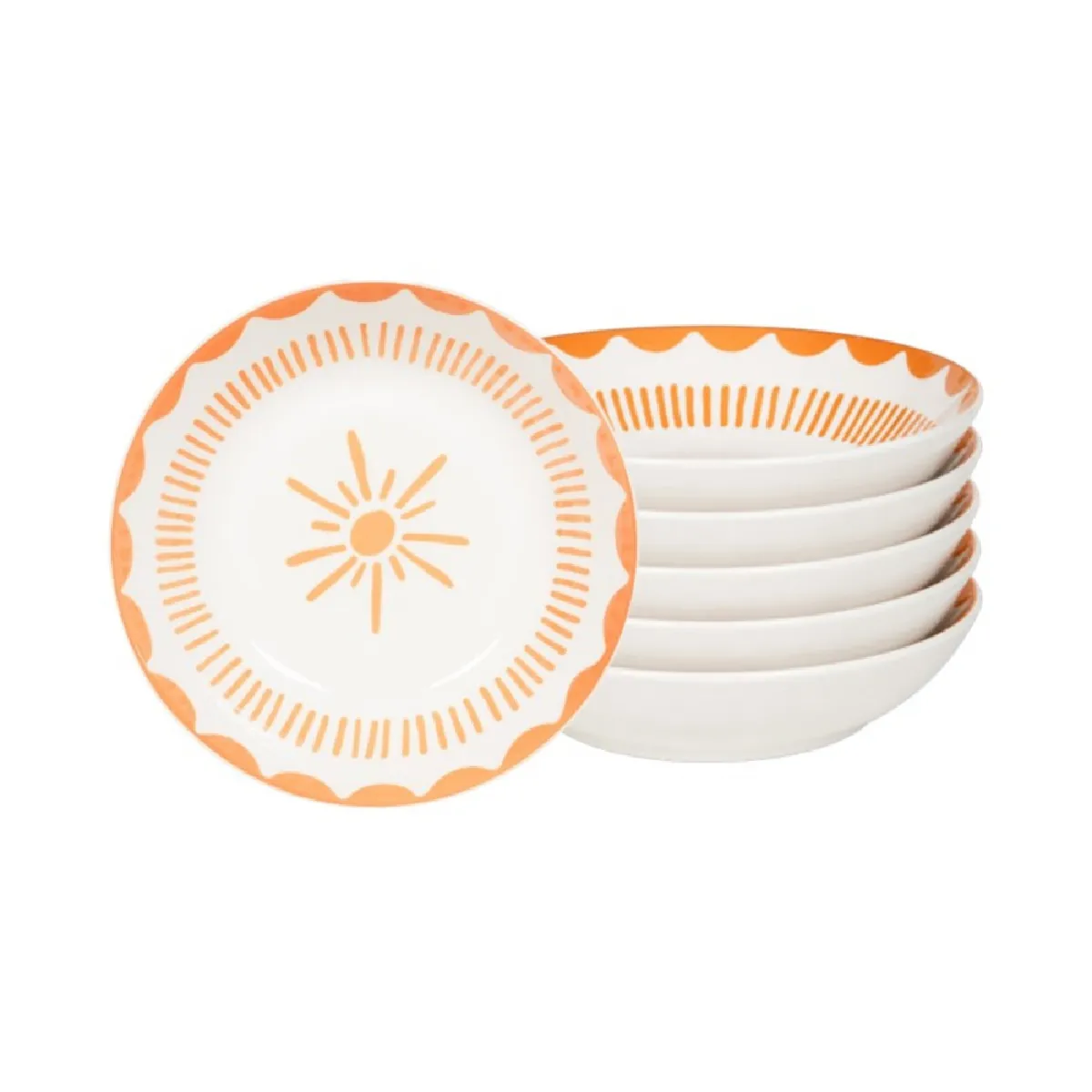 Assiette creuse Tamara orange 20 cm (lot de 6)