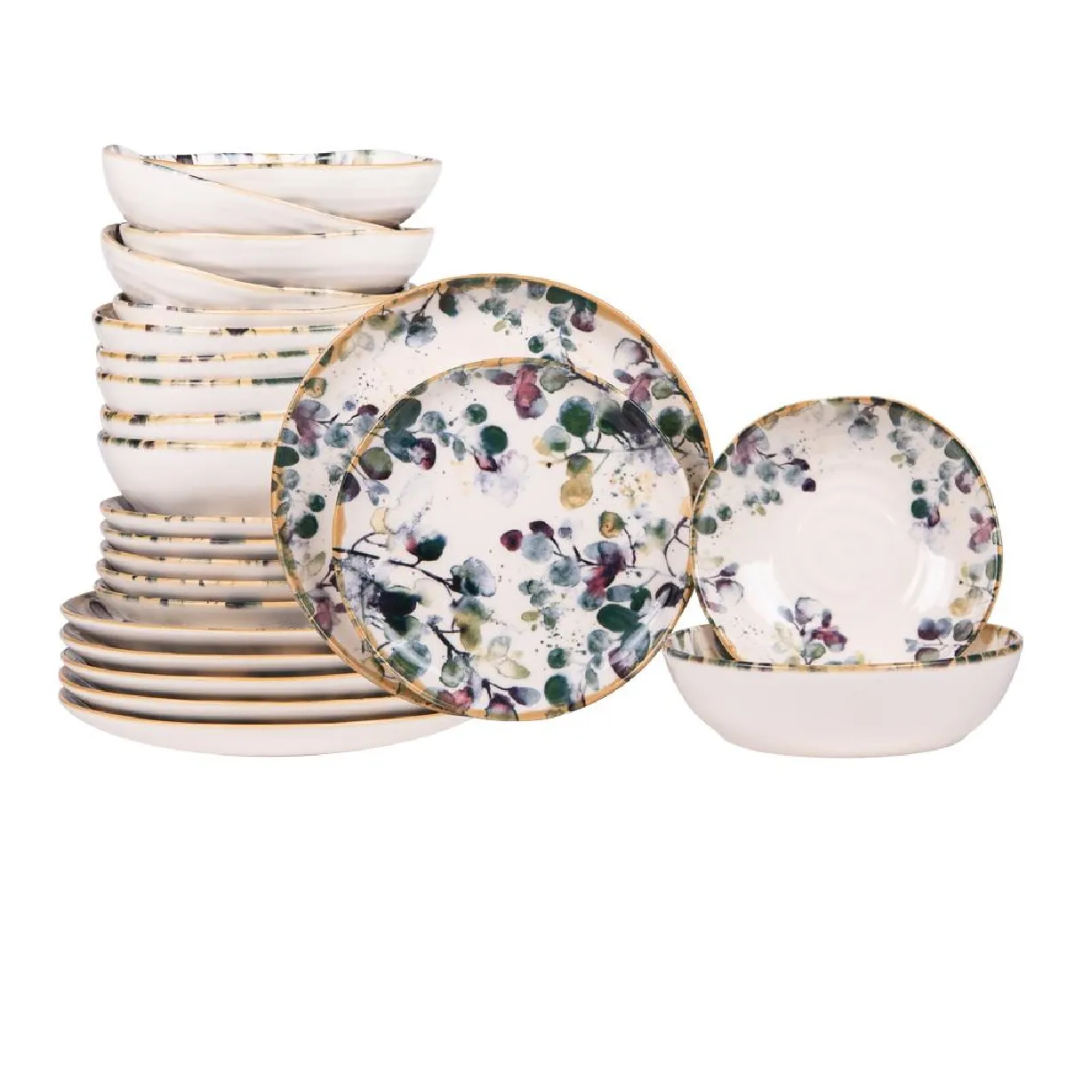 Table Passion Service D'assiettes Garden 24 Pièces