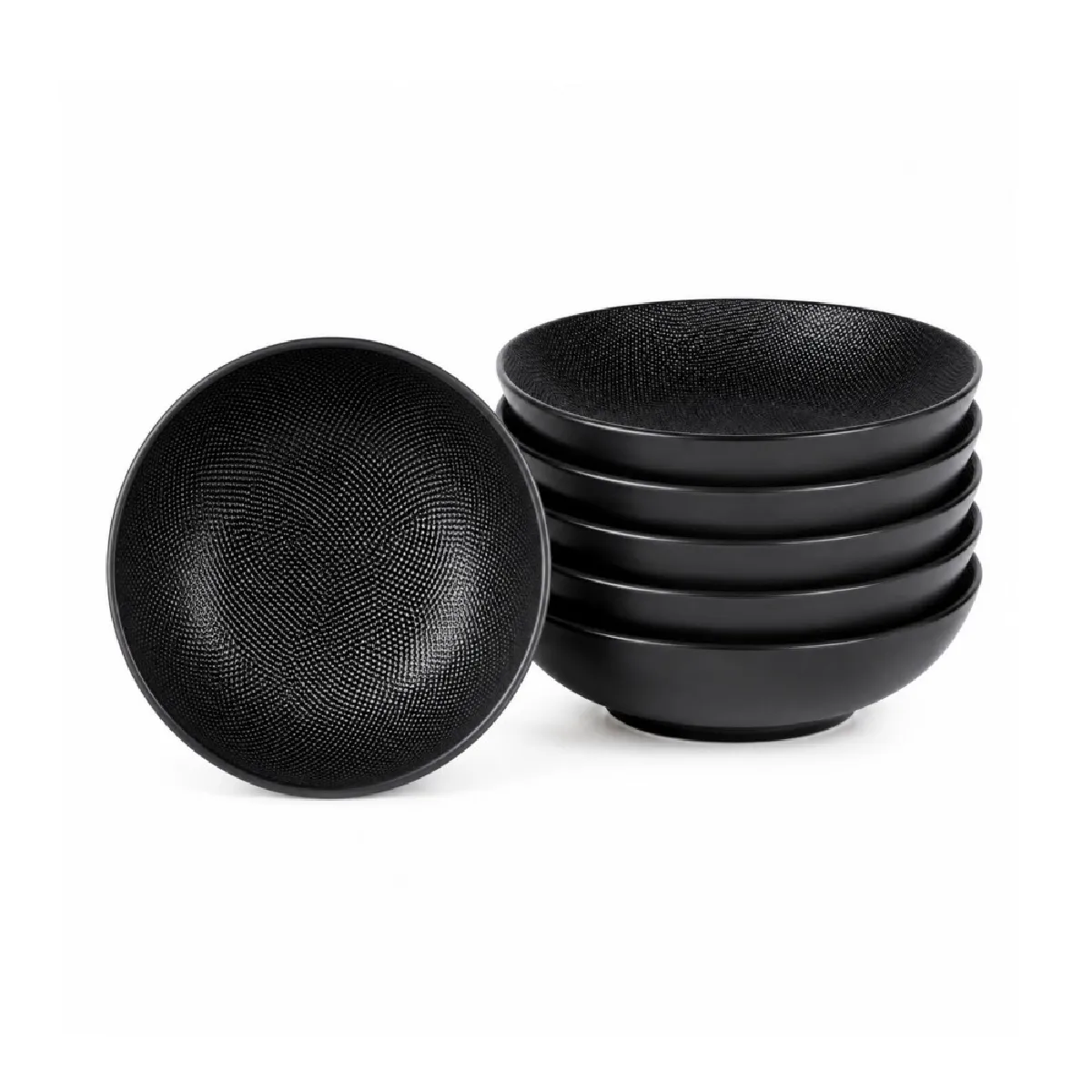 Grande assiette creuse Vesuvio noir 25 cm (lot de 6)