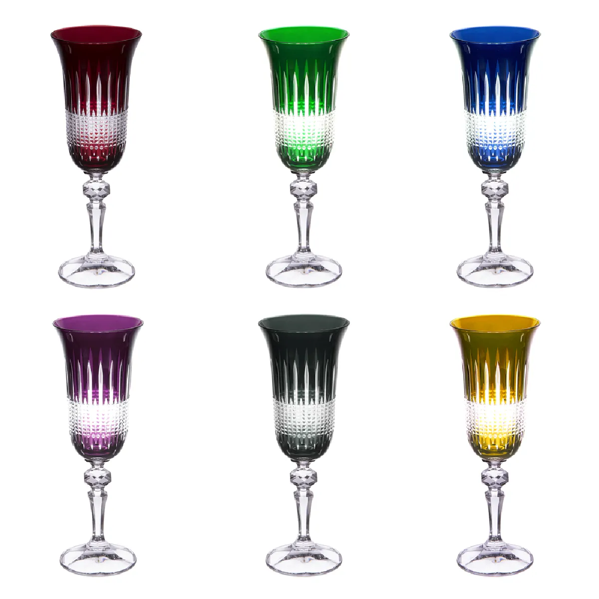 TABLE PASSION Coffret De 6 Flutes 15 Cl En Cristal Taillé