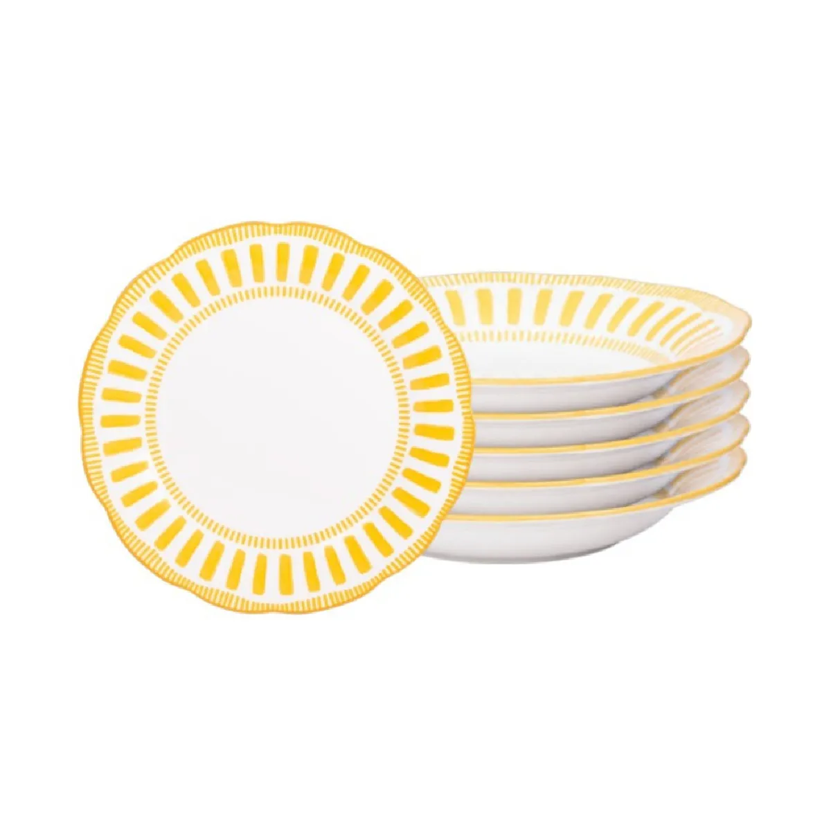 Assiette creuse Napoli jaune 22 cm (lot de 6)