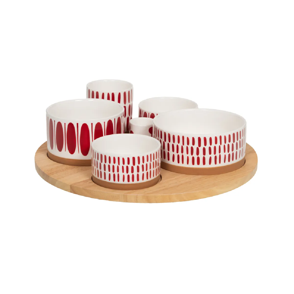 Service apéritif 6 pièces Mikonos rouge porcelaine 31.00 cm table passion 31.00x - Image 2