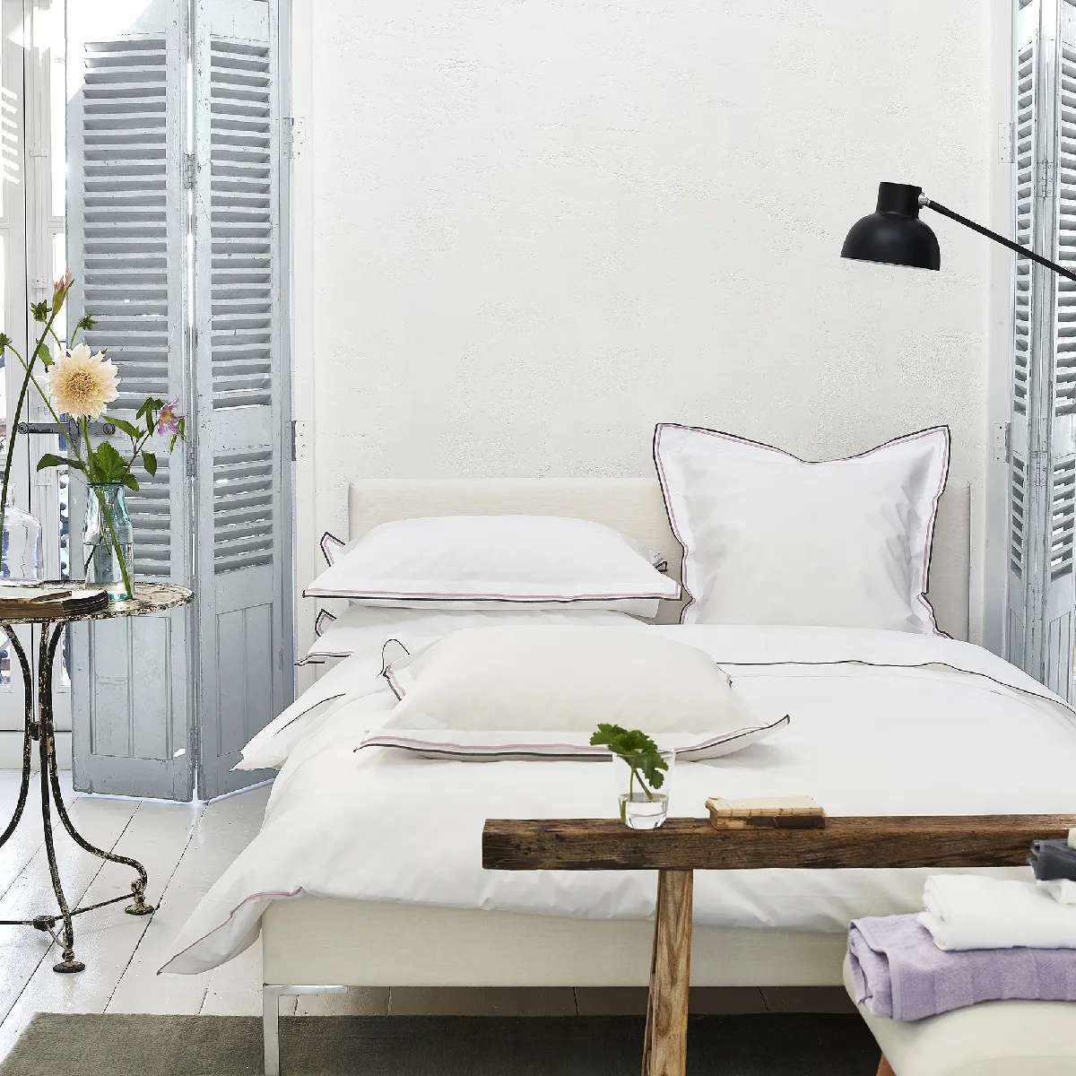 DESIGNERS GUILD  Housse de couette en Percale de coton - 260 x 240 cm - Rose/Muscade