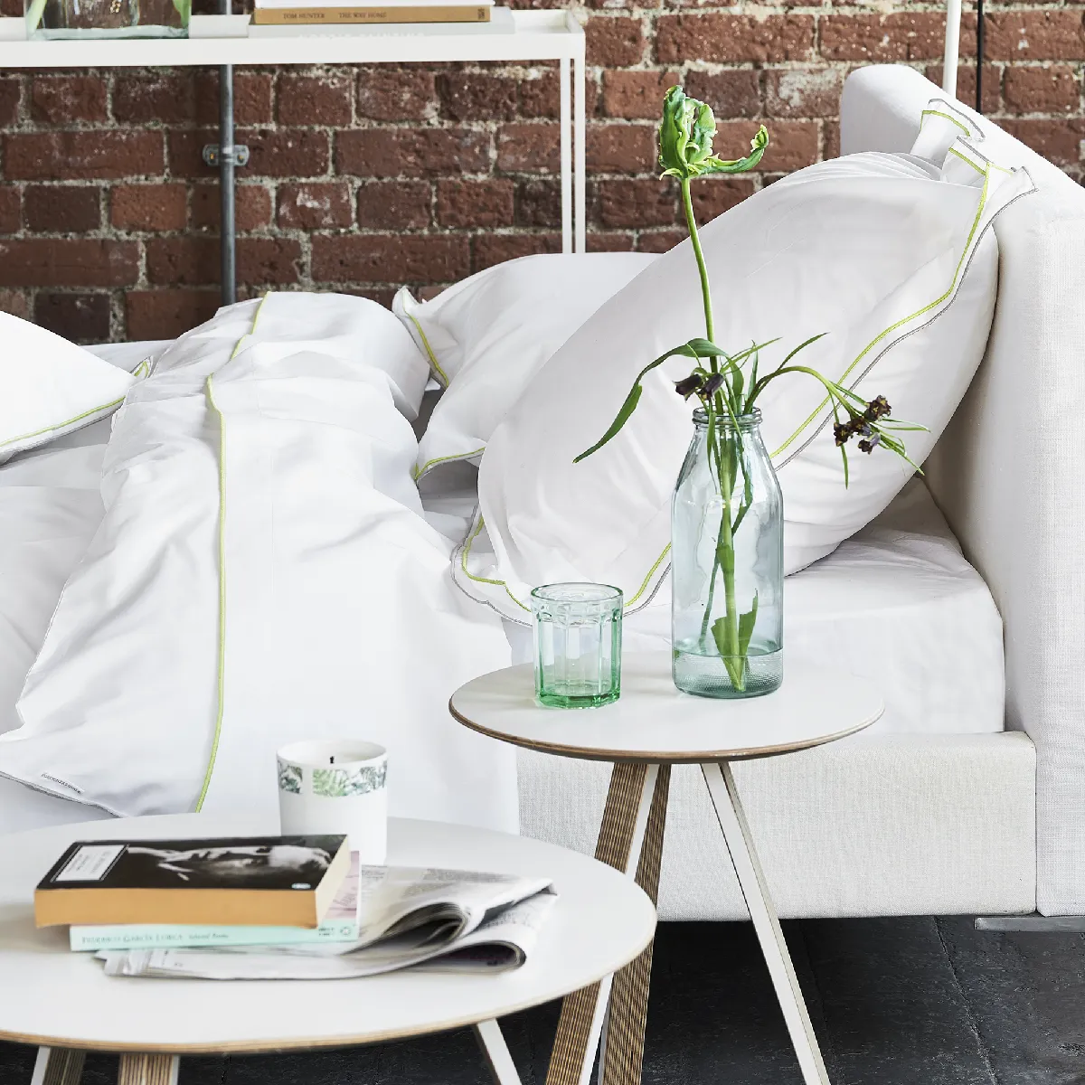 DESIGNERS GUILD Housse de couette bicolore en coton 140x200