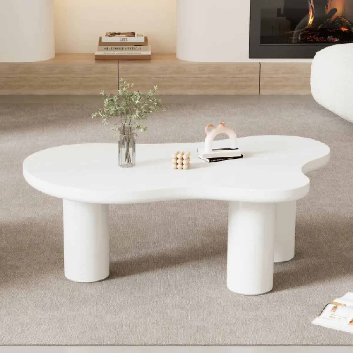 Table Basse En Forme De Nuage plateau En Mdf avec Patin En Feutre