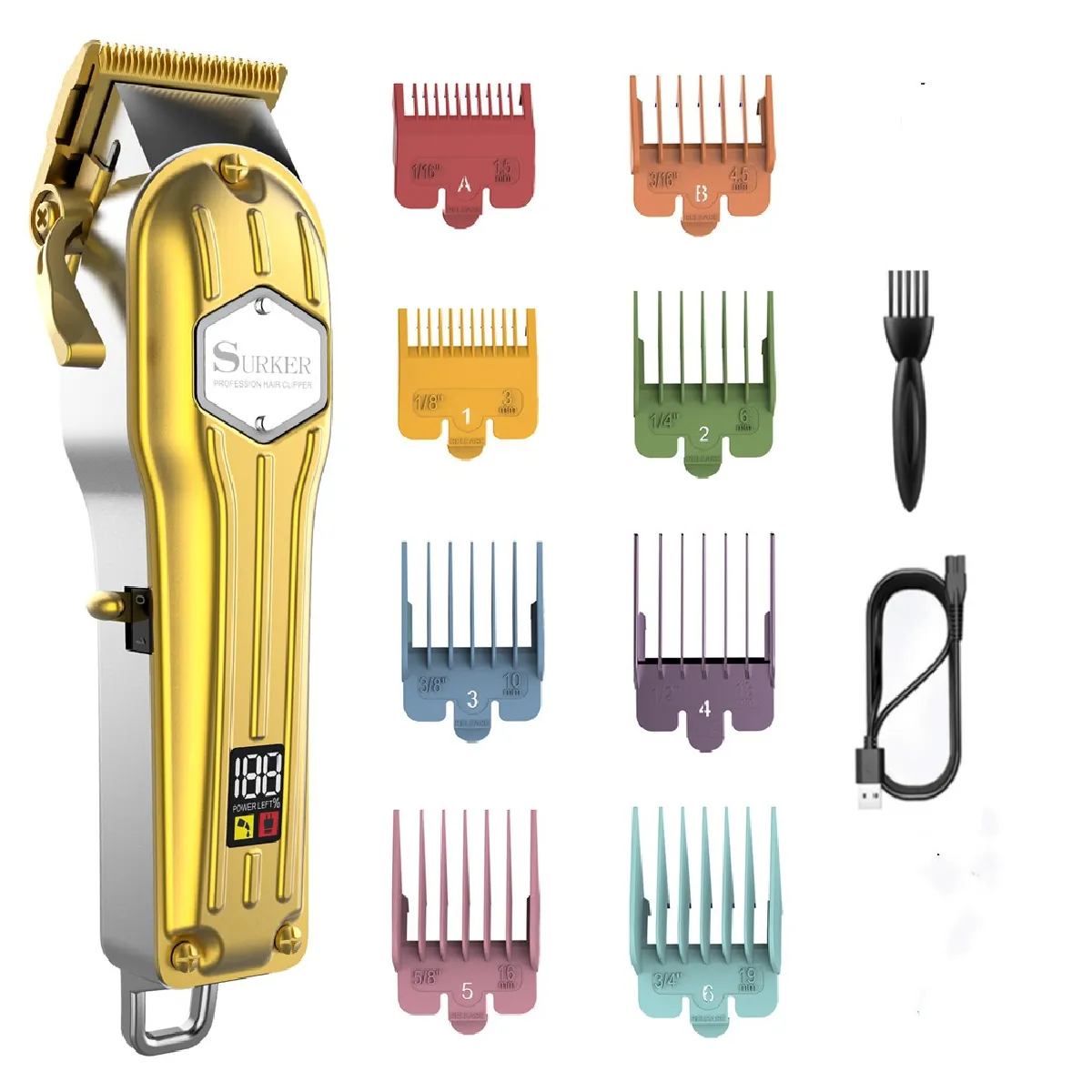 SURKER Professionnelle Tondeuse Cheveux Or