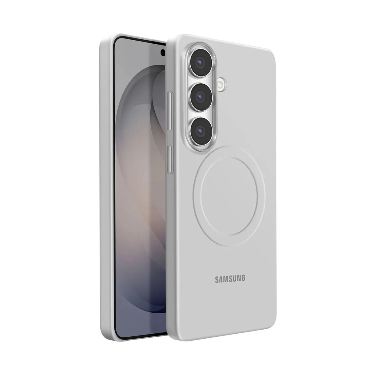 Samsung Coque MagSafe pour Galaxy S26 en Silicone Protection Renforcé Gris