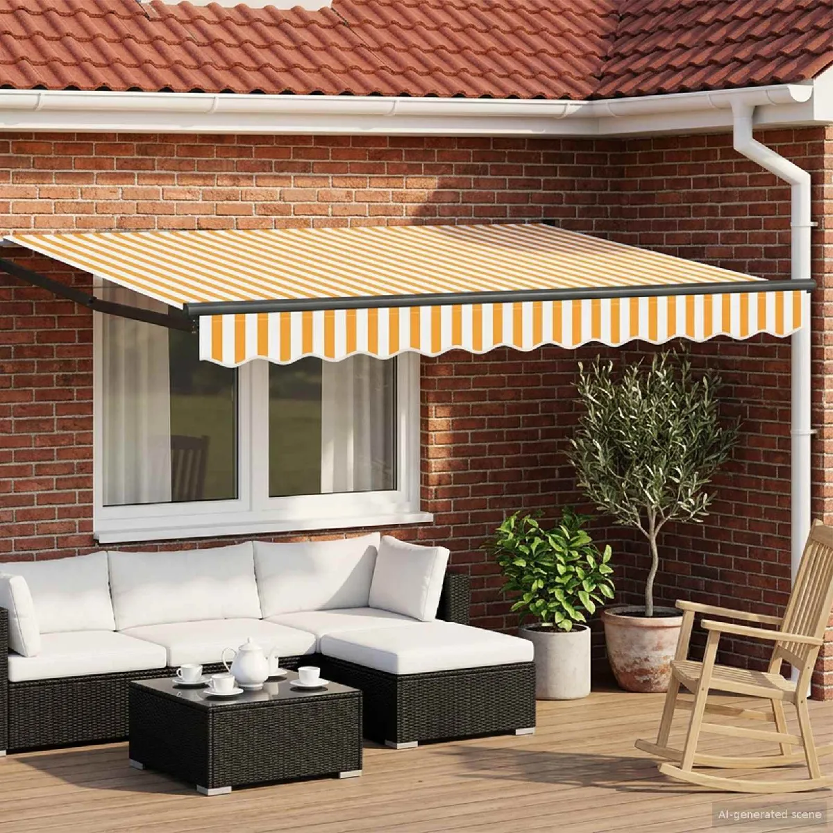 vidaXL Store rétractable manuel avec LEDs 3,5 x 2,5 m