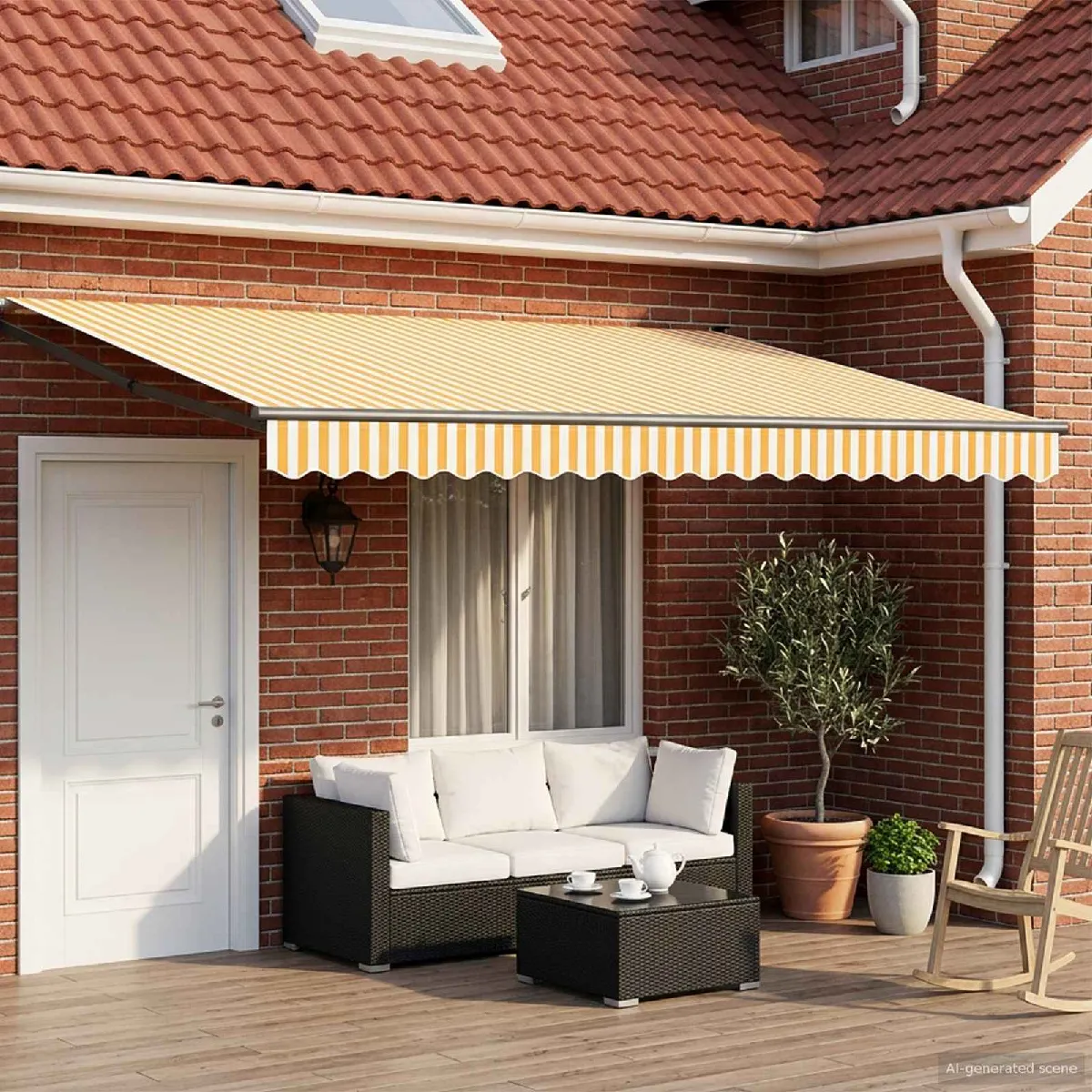 vidaXL Store rétractable manuel avec LEDs 4 × 3 m