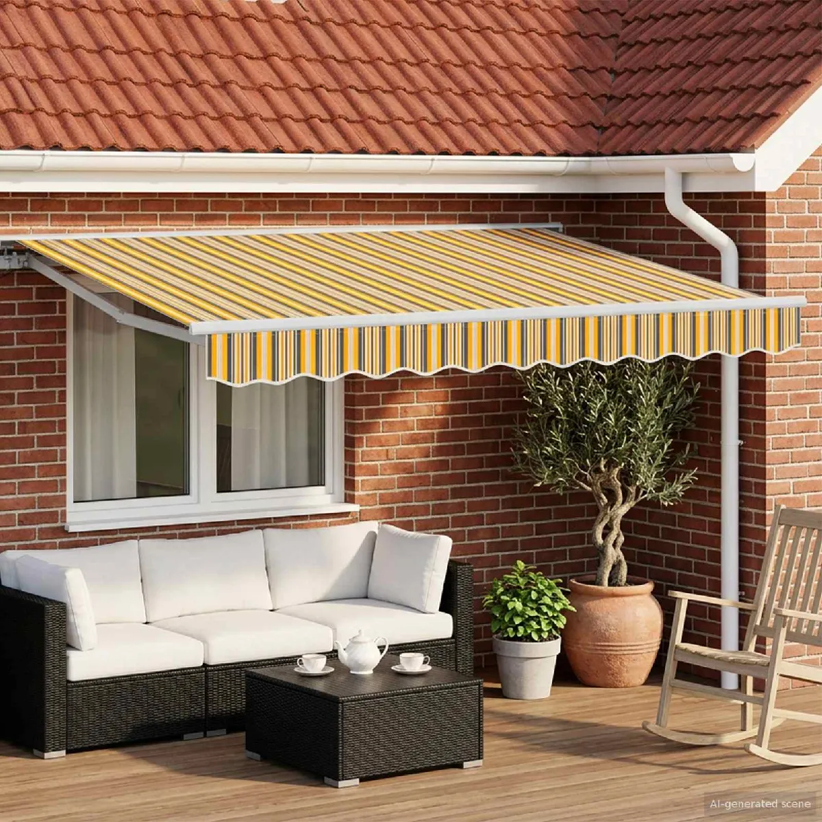 vidaXL Auvent rétractable manuel Jaune et 3 x 2 5