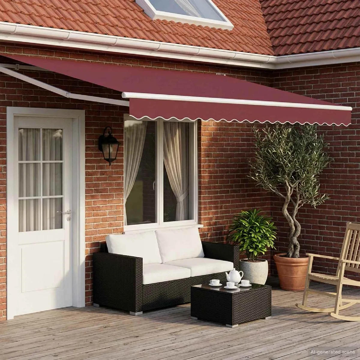 vidaXL Store rétractable manuel avec LEDs et 4 × 3 - vue 7