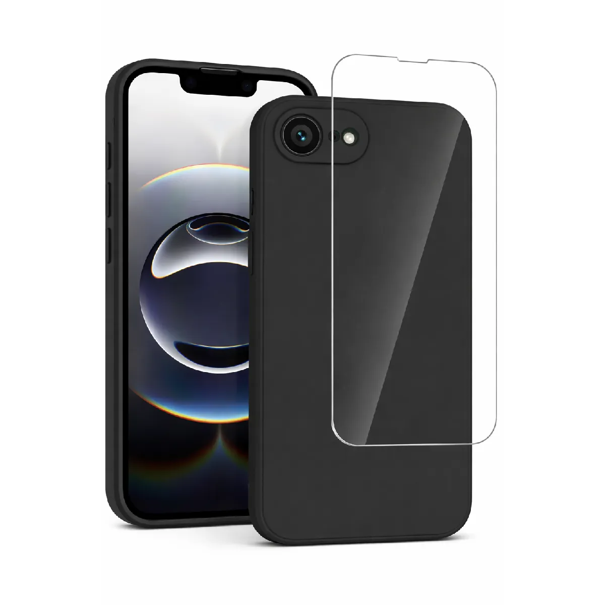 Little Boutik Noir Coque Silicone Et Verre Trempé Apple Iphone 17E