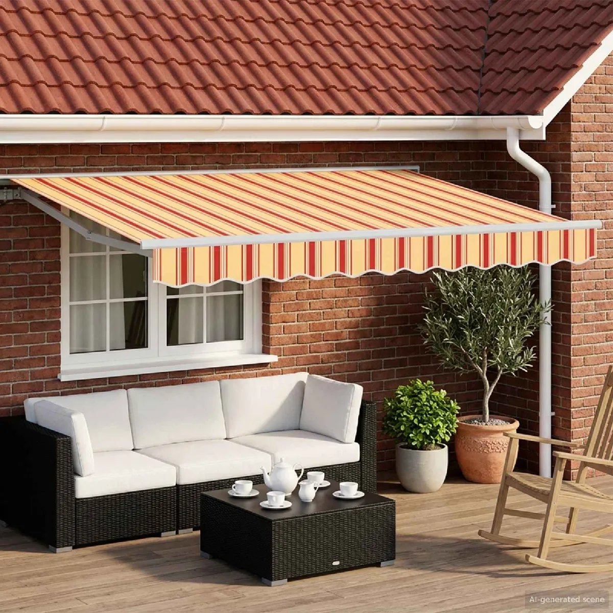 vidaXL Auvent rétractable électrique Jaune et 3 5 x 2 5 - vue 3