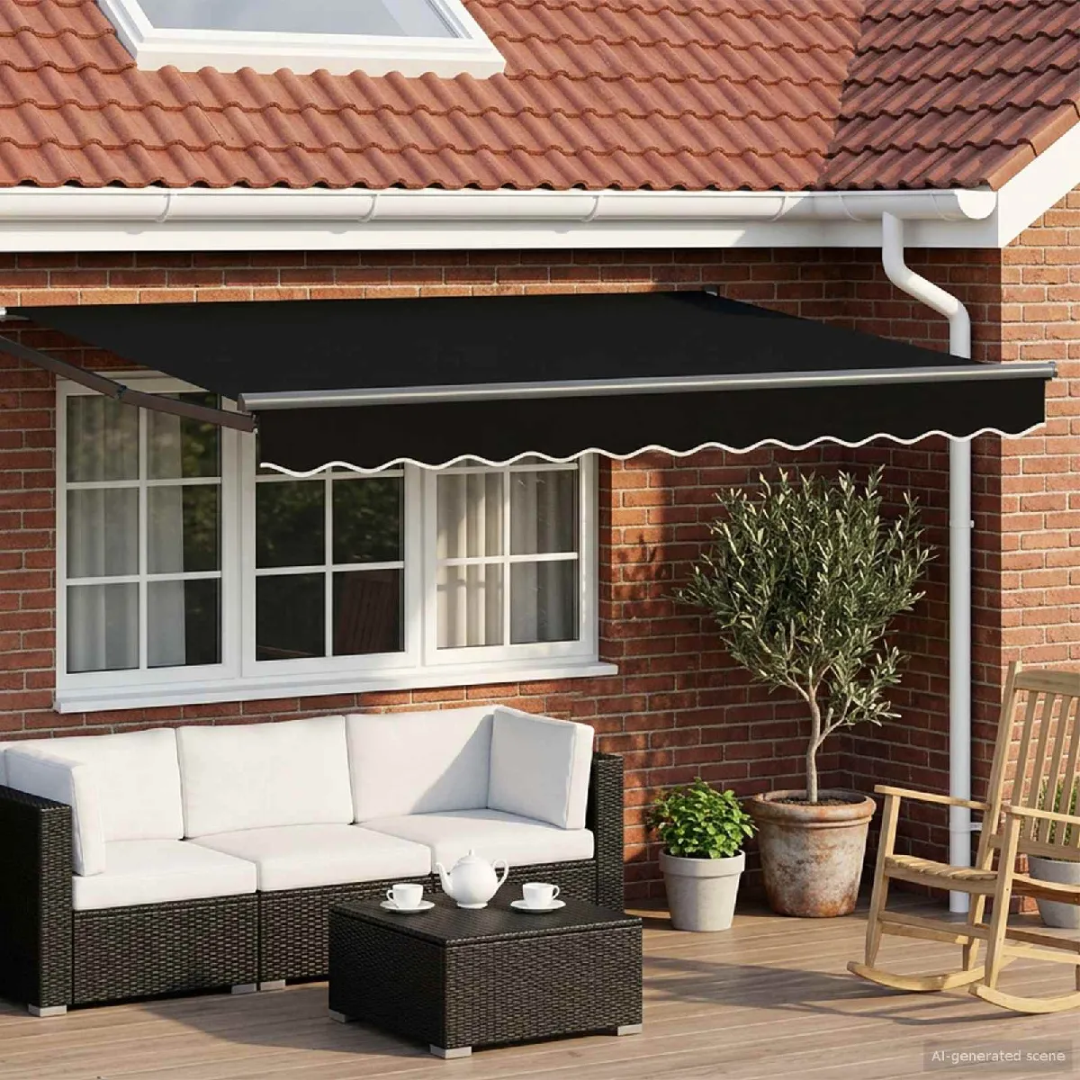vidaXL Store rétractable manuel avec LEDs 3,5 x 2,5 m