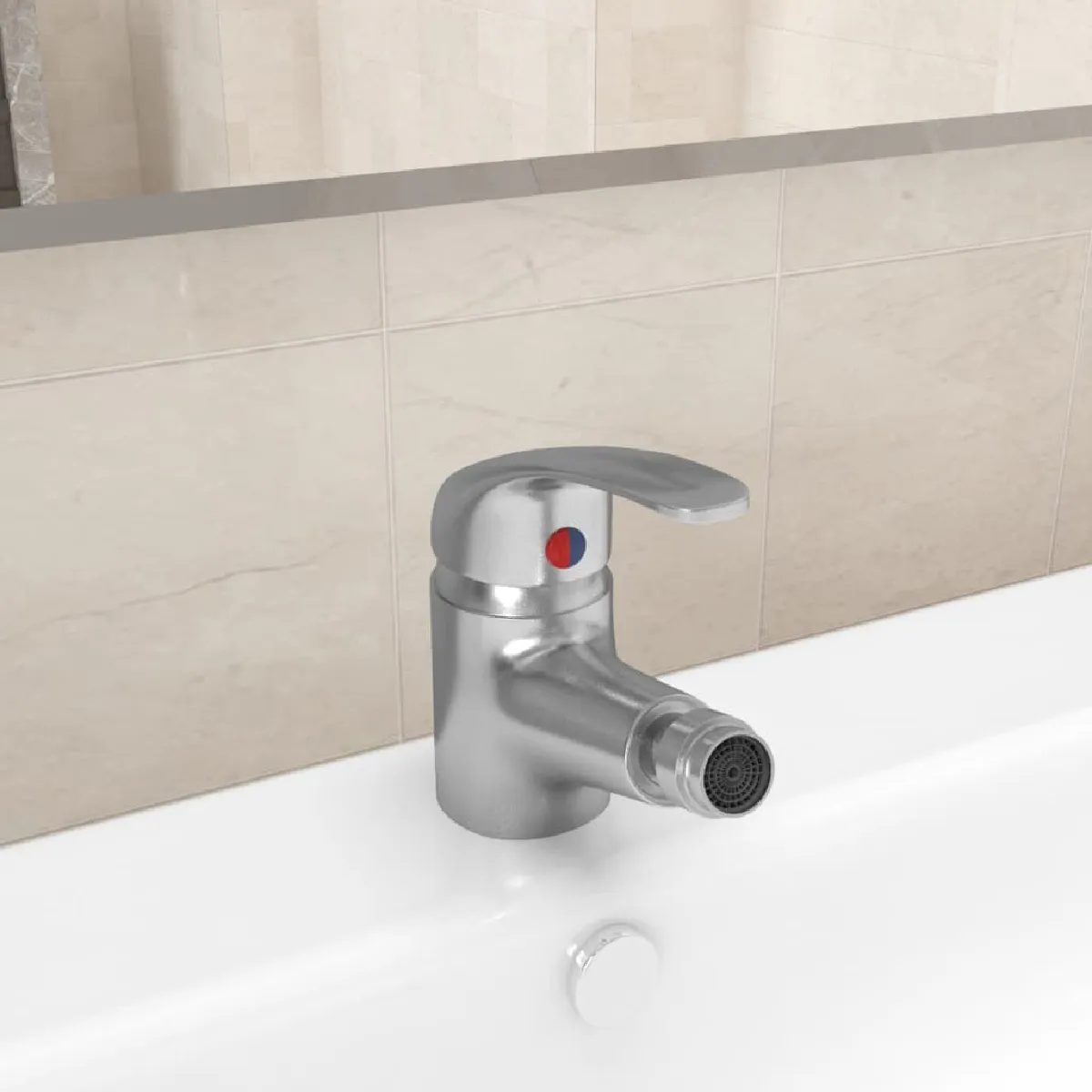 Mitigeur de bidet de salle de bain vidaXL Surface chromée Cartouche à disque en céramique