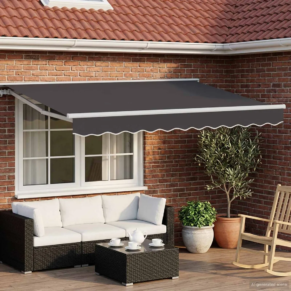 vidaXL Auvent rétractable électrique Anthracite 3,5 x 2,5 m