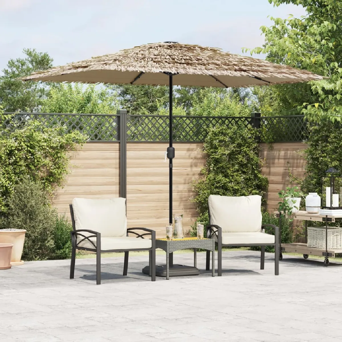 vidaXL Parasol de jardin avec LED et mât en acier 300x200x250cm parasol parasol dextérieur parasol de patio4005118 - vue 2