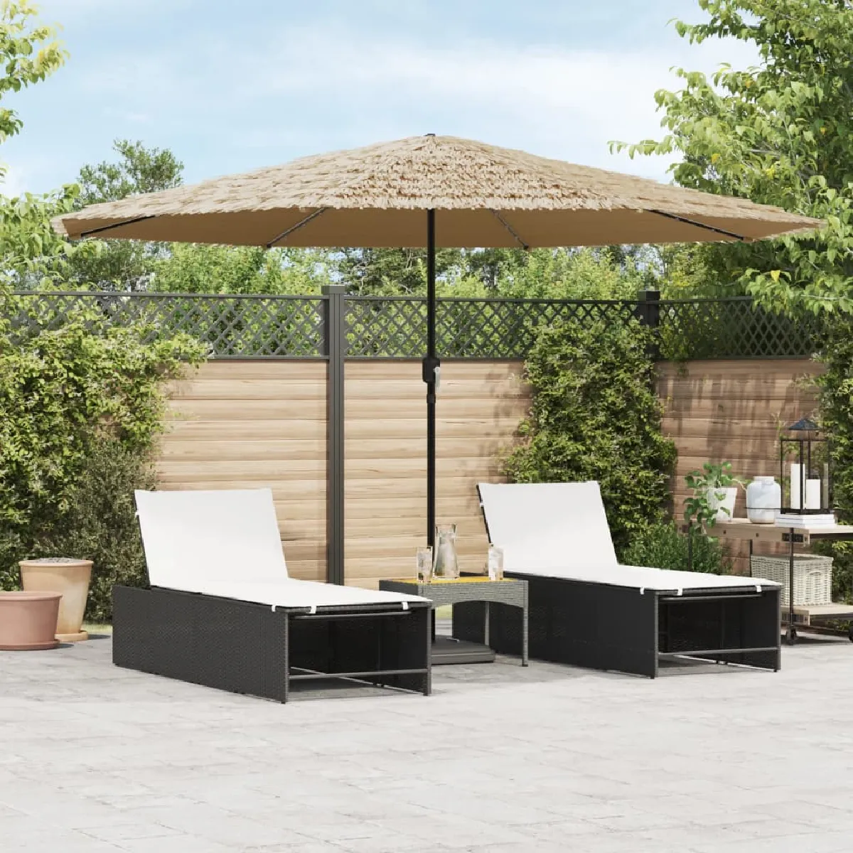 vidaXL Parasol de jardin avec LED et mât en acier 388x388x248cm parasol parasol d'extérieur parasol de patio 4005123 - vue 2