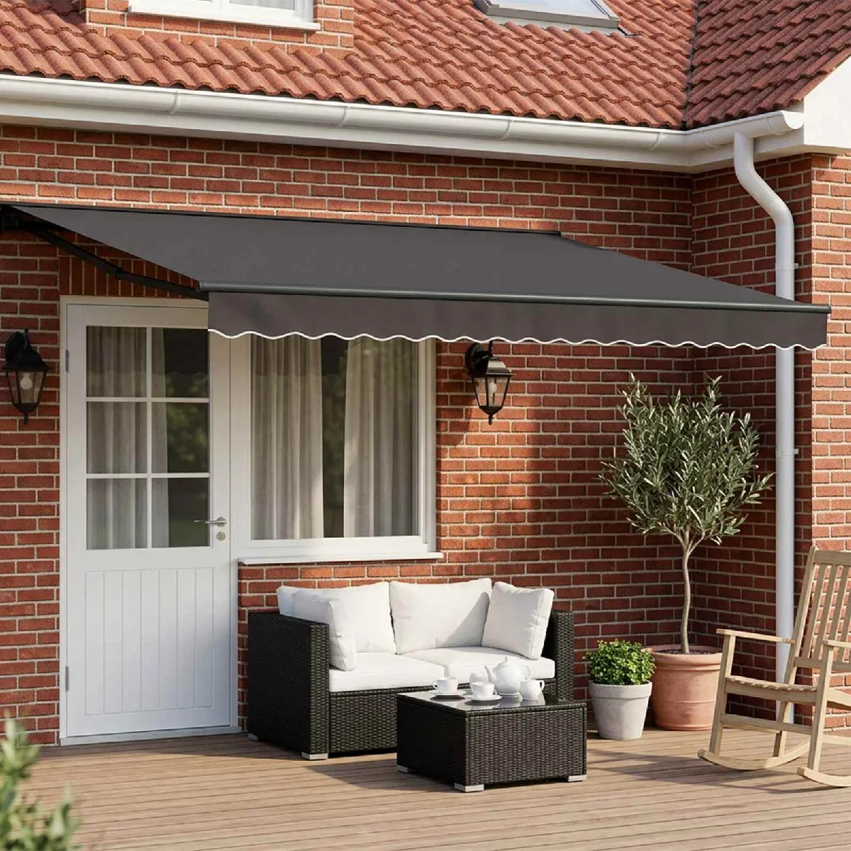 vidaXL Auvent rétractable manuel Anthracite 5 × 3,5 m