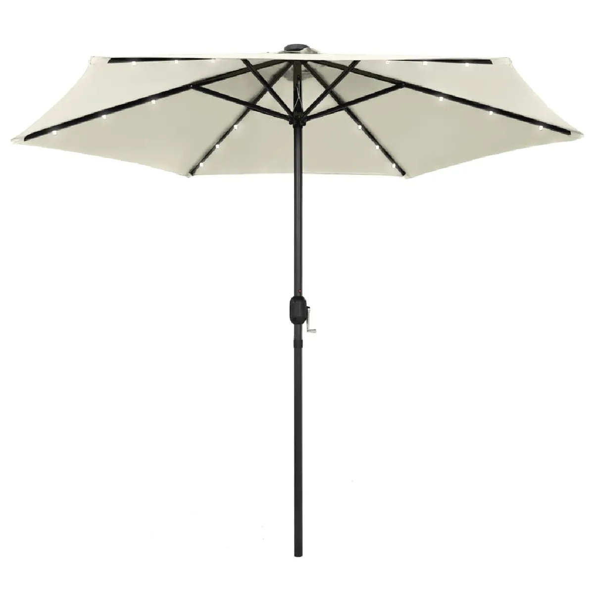 vidaXL Parasol de jardin et lumières LED mât en aluminium sable