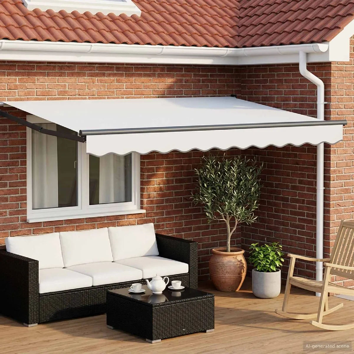 vidaXL Store rétractable manuel avec LEDs 3 5 x 2 5 - vue 7