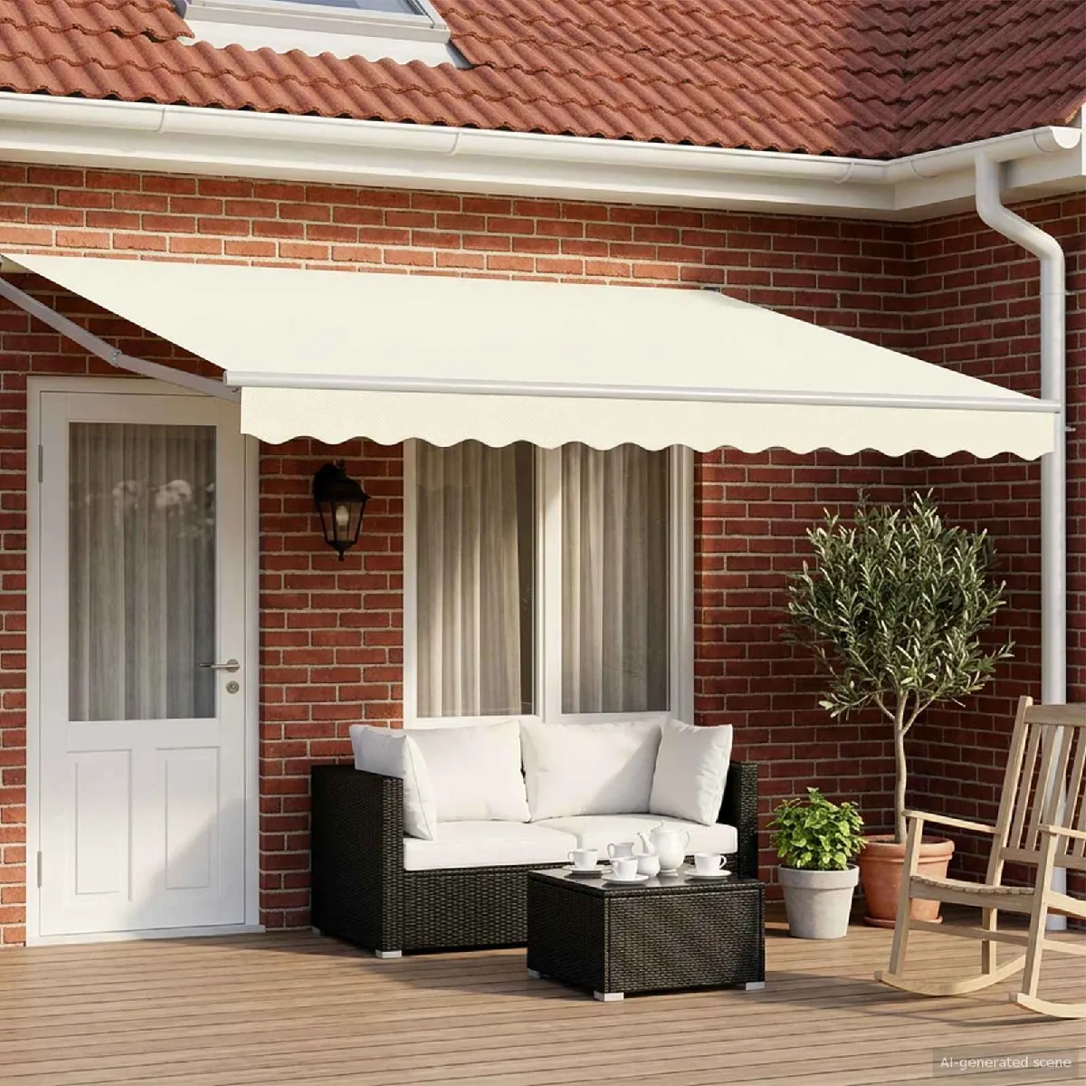 vidaXL Auvent rétractable électrique Crème 5 x 3