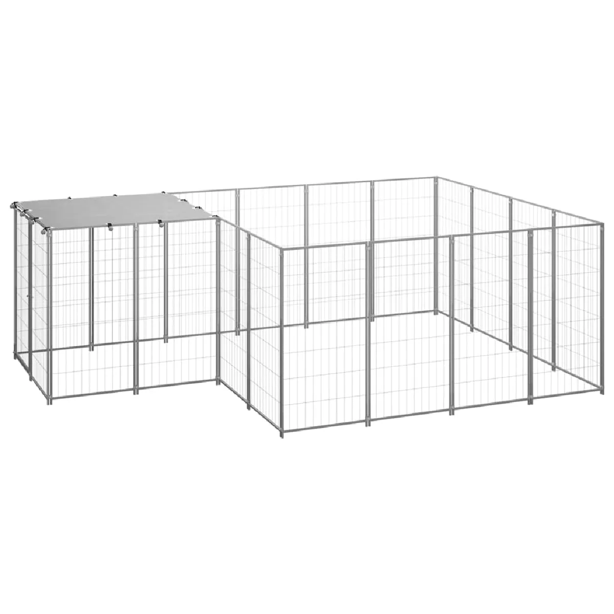 vidaXL Chenil 6 05 m² Acier - vue 2