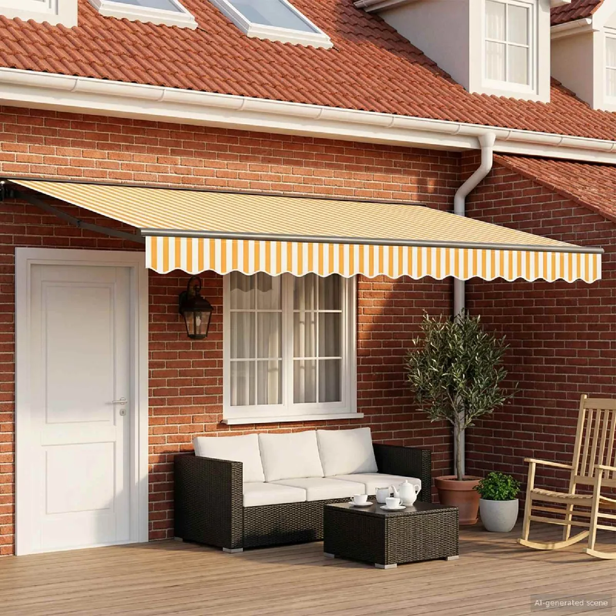 vidaXL Auvent rétractable manuel Jaune et 4 5 × 3 5