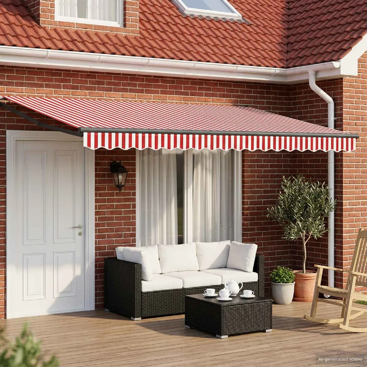 Vidaxl Store rétractable manuel avec LEDs 4 × 3 m - vue 6