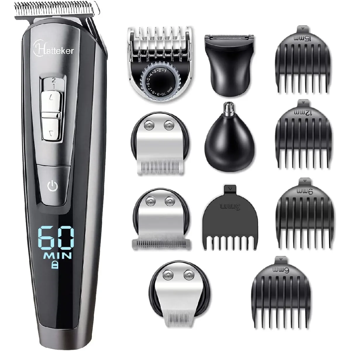 HATTEKER RFC-588 Tondeuse Cheveux et Barbe 5 en 1