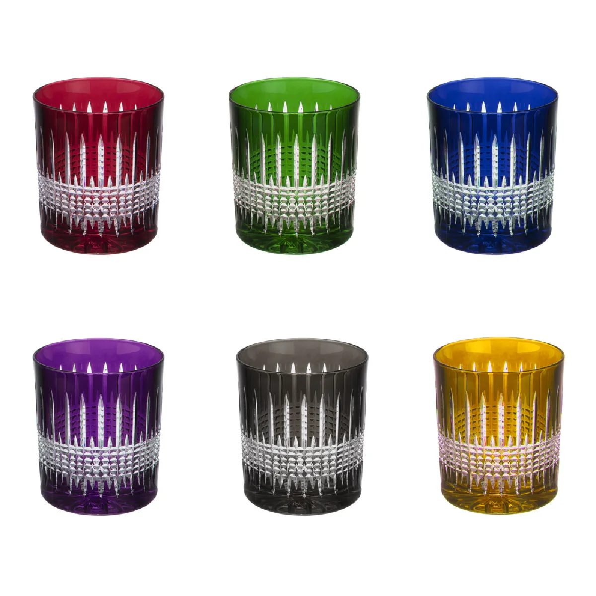 Non Communiqué Multicolore Coffret De 6 Gobelets 32 Cl En Cristal Taillé - Table Passion - Cristal - Image 2