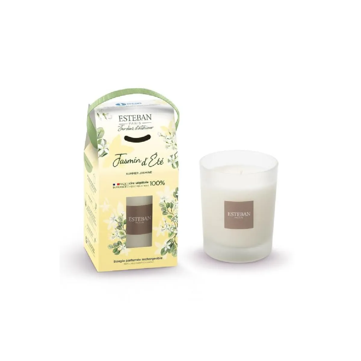 Esteban - Bougie Parfumée Jasmin d'été - 180g - Blanc - Image 3