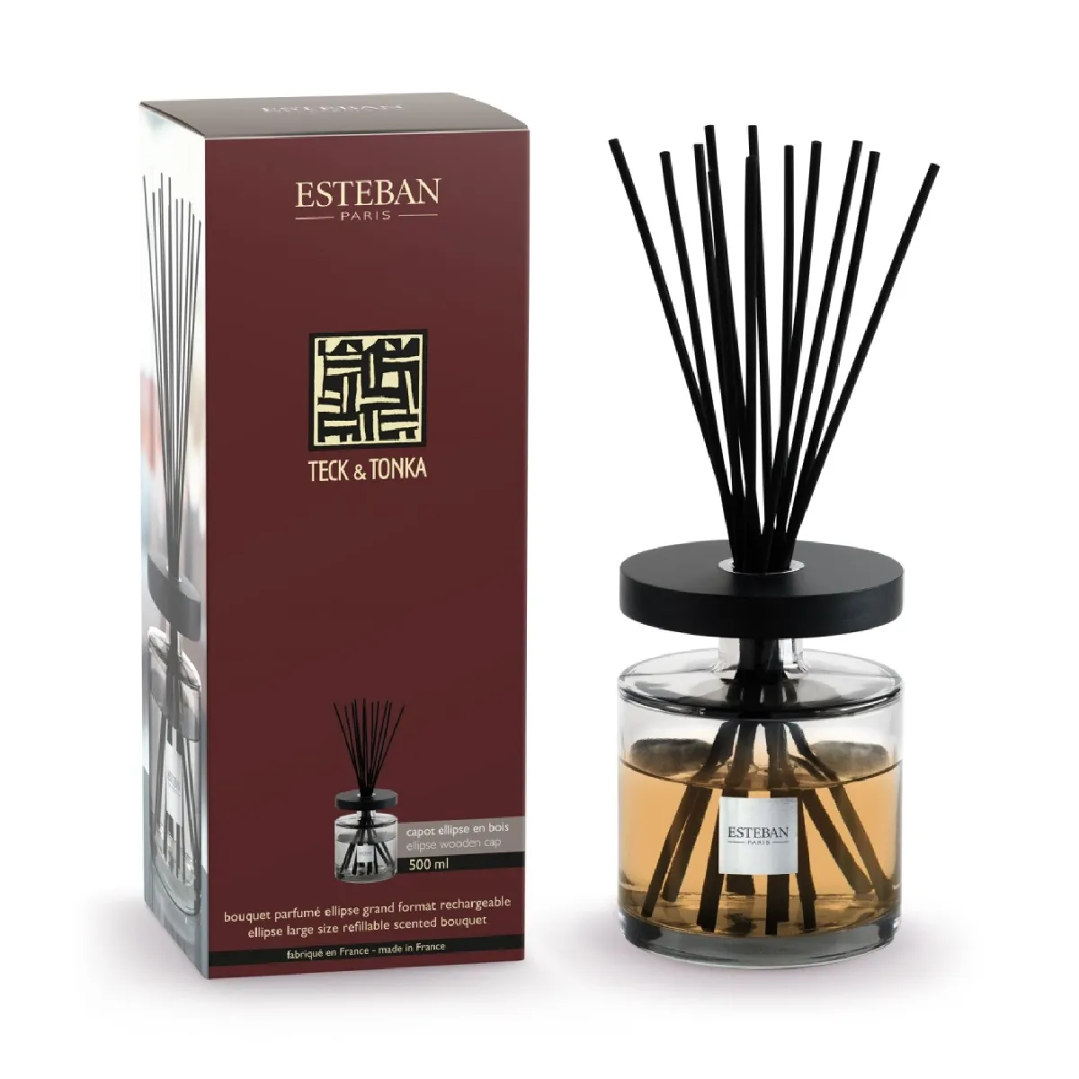 Non Communiqué Marron Bouquet Parfumé Ellipse Teck & Tonka 500 Ml - Esteban - Verre - Image 3