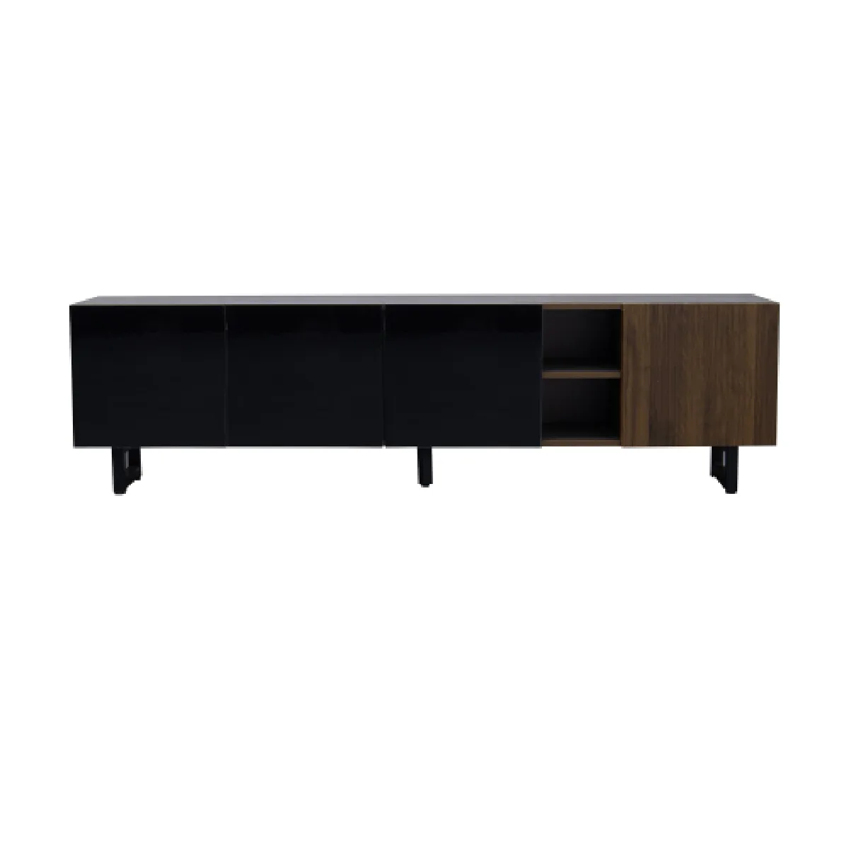 Meuble TV vintage effet bois 4 portes
