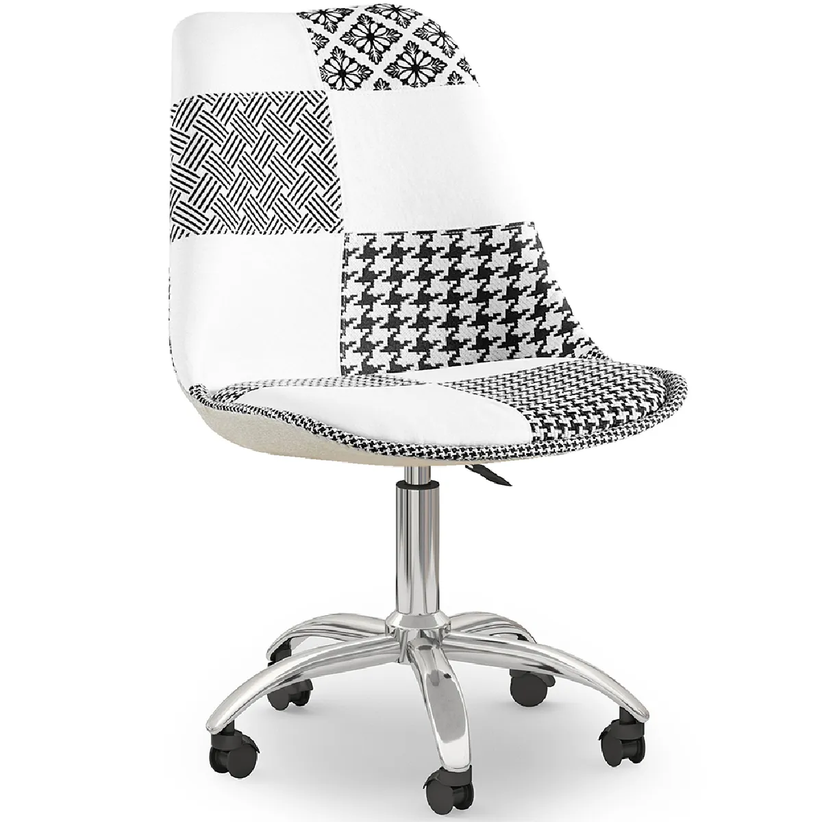 Chaise de Bureau Pivotante - Tissu Patchwork - Sam Multicolore