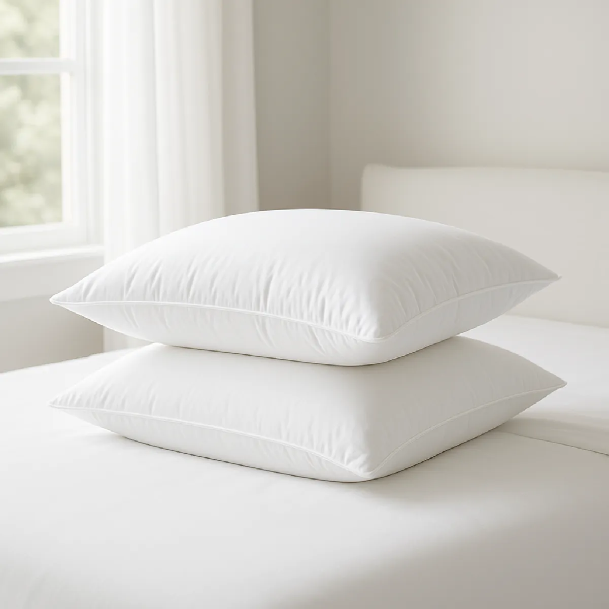MORTREUX Lot de 2 oreillers blancs &agrave; bouillir - Moelleux 45x70 - 39911