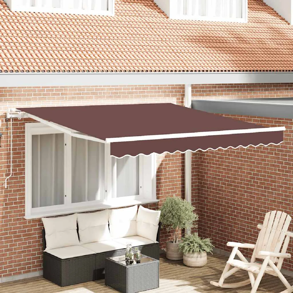 vidaXL Auvent rétractable automatique marron 300x250 cm
