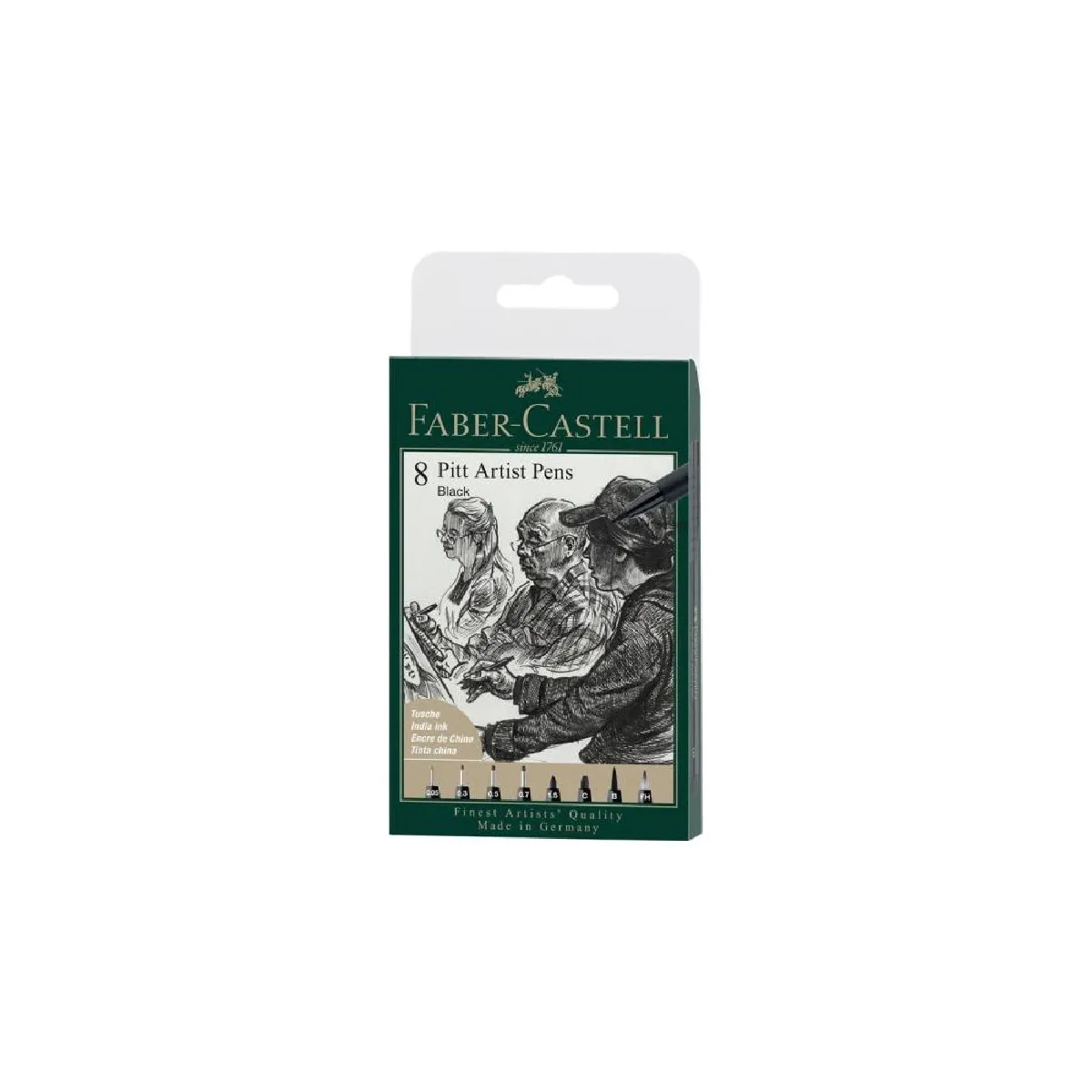 FABER CASTELL Faber-Castell Pitt Artist Pen FC-167158 - Noir - 8 pi&egrave;ces