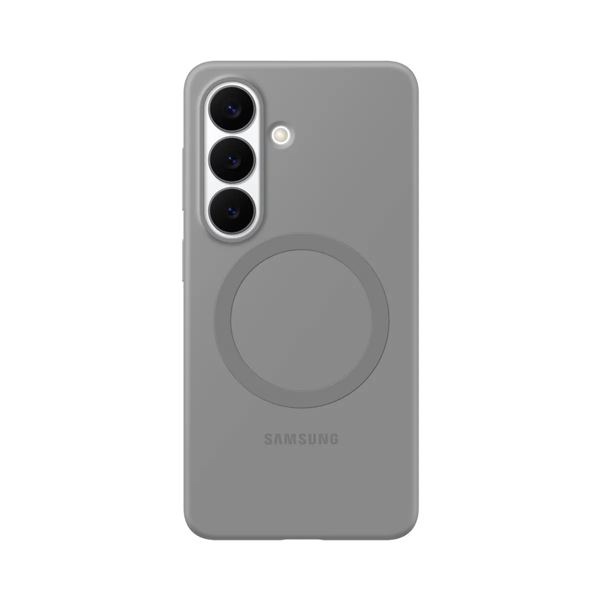 Samsung Coque MagSafe pour Galaxy S26 en Silicone Souple et Antichoc Gris