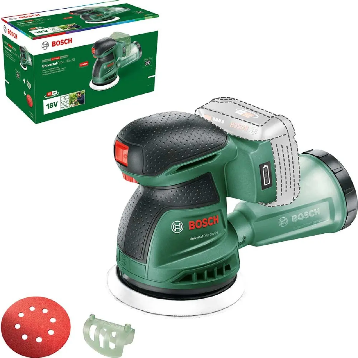 Bosch ponceuse excentrique sans fil UniversalOrbit 18V 20 ponçage de moyennes et grandes surfaces en bois ou surfaces vernies ou peintes diamètre : 125 mm système 18V sans batterie - vue 10